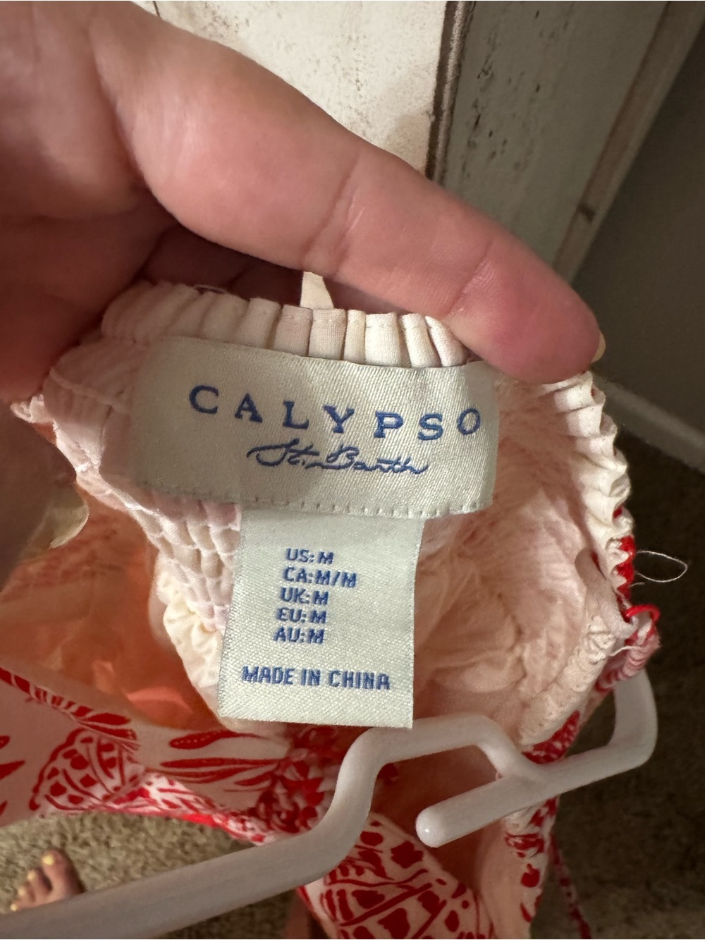 Calypso St. Barth Red and White Printed Sundress - Picture 2 of 3